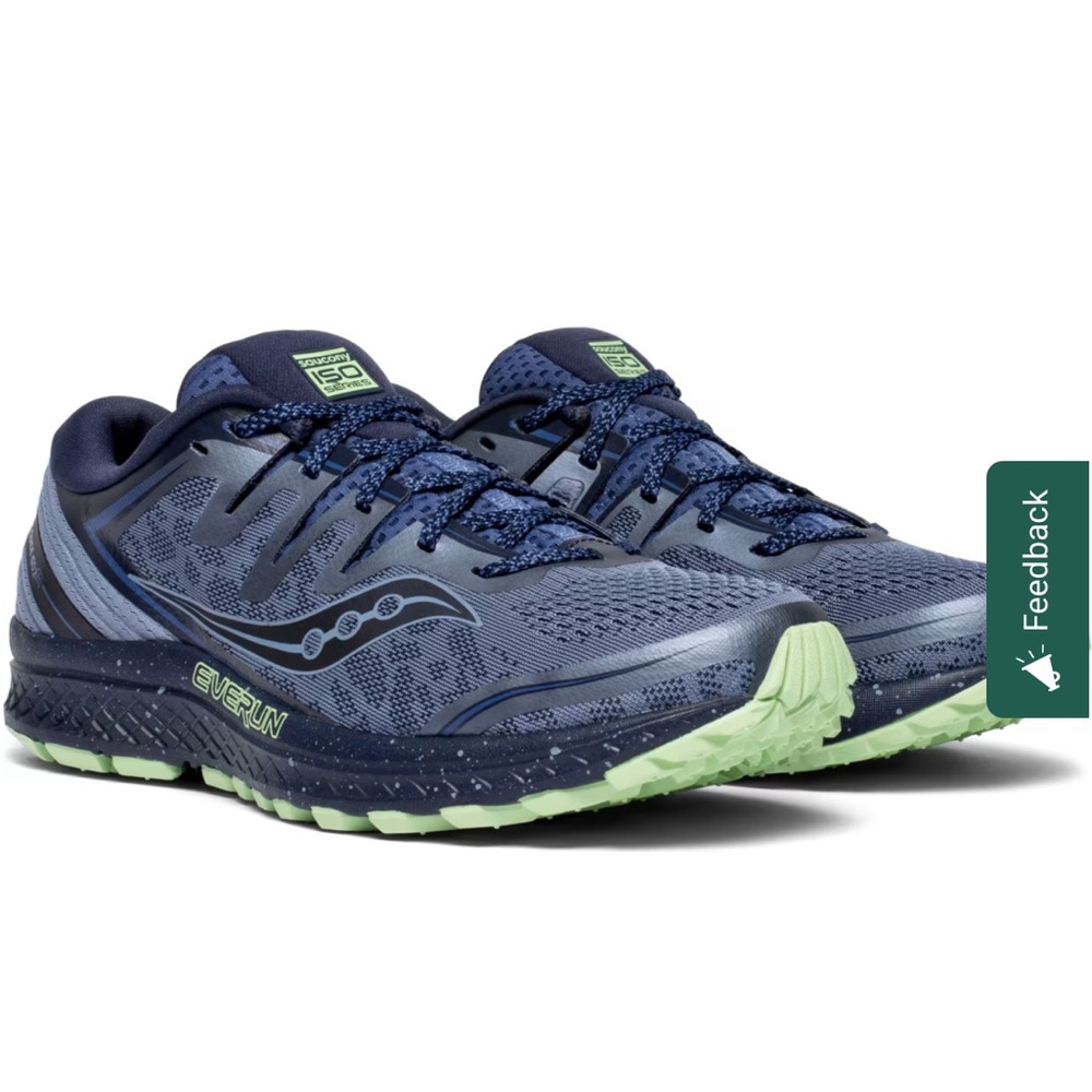 Saucony Navy and Lime Trail Shoes
